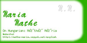 maria mathe business card